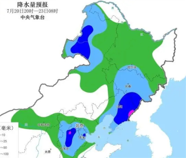 华北雨季开启：21日夜间至22日华北东北局地将有大暴雨